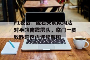 爱游戏体育-F1夜战:陇右天虎队淘汰对手皖南霹雳队,临门一脚致胜禁区内连续解围的简单介绍